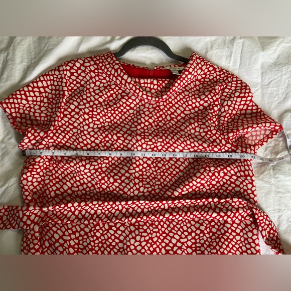 Liz Claiborne size 14 red and off white dress - Picture 6 of 8